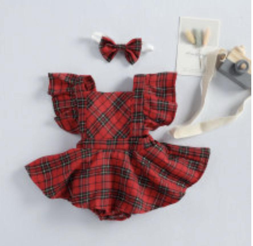 Plaid Romper Baby Girl 
