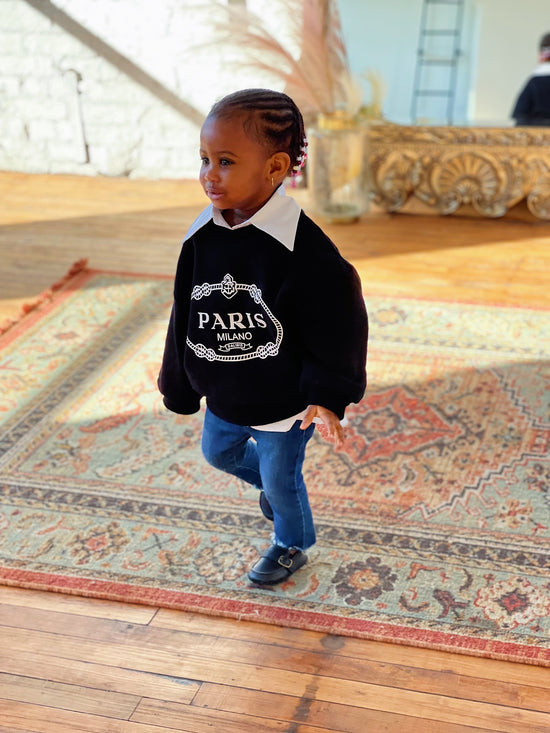 Fleece Sweater Toddler Black Paris Fleece Sweater Ps Love Tima PS Love Tima
