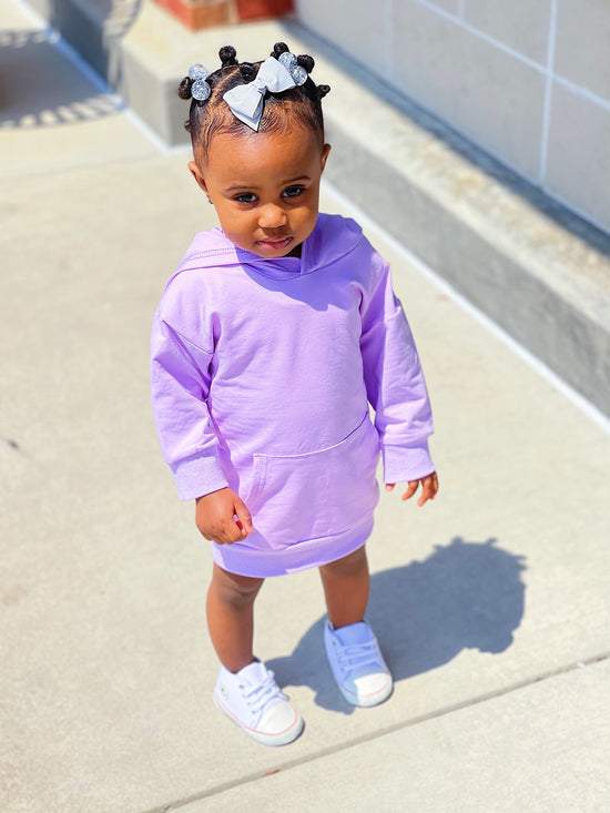 Load image into Gallery viewer, Lovin’ Lavender Toddler Girl Sweater Dress
